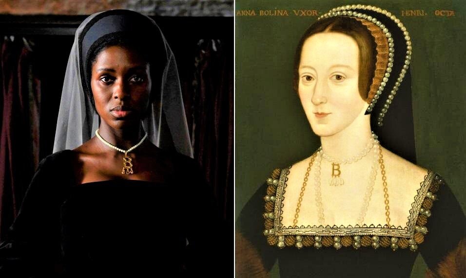 Справа портрет Анны Болейн неизвестно художника, слева – актриса, которая её играет. Источник: Twitter