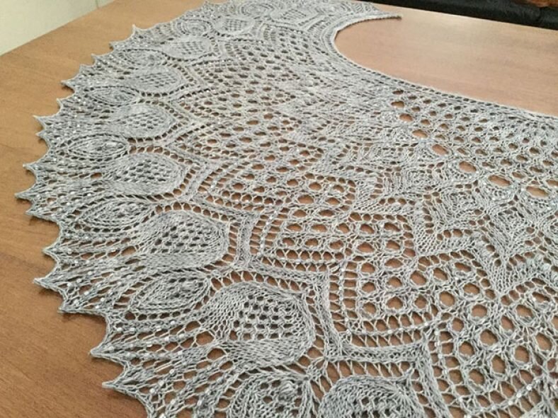 Шаль спицами  «Шотландский чертополох»