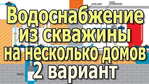 Система водоснабжения в частном доме из скважины на несколько хозяев. 2 вариант