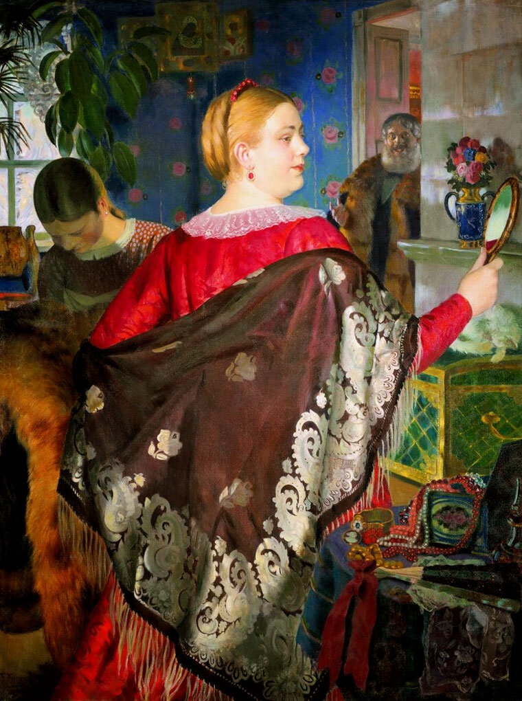 "Купчиха с зеркалом", 1919, Русский музей
