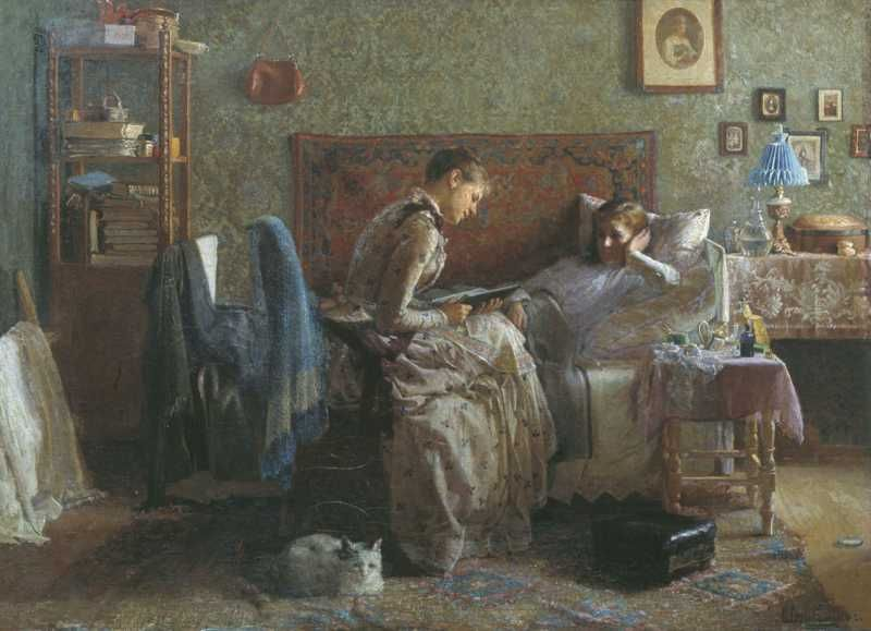 И.Л. Горохов "У постели выздоравливающей" (1886). Изображение из открытых источников