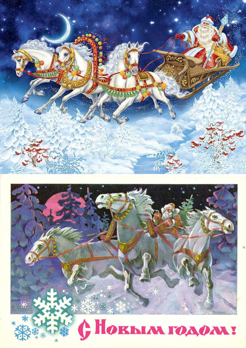 Идеи на тему «Год лошади» (95) в г | лошади, новогодние открытки, причудливое рождество