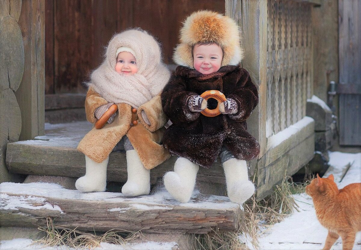 Дети в валенках