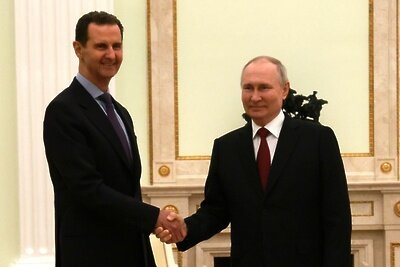    Президент РФ Владимир Путин проводит встречу с Президентом Сирии Башаром Асадом ©Фото: Владимир Гердо, ТАСС Сайт президента России