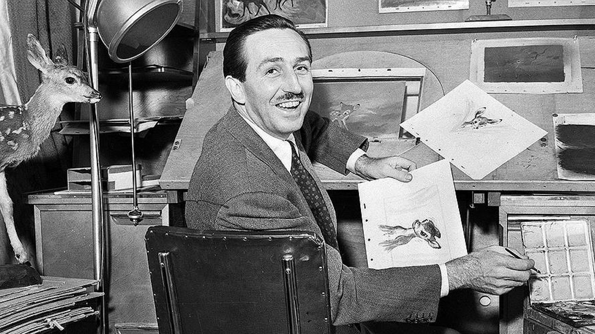 Уолт Дисней за работой