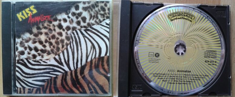 Первый выпуск альбома Kiss «Animalize» на CD, произведен в Германии в 1984 году