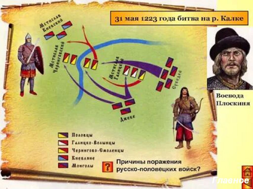 Битва на калке причины поражения русских войск. Воевода Бродников Плоскиня. Плоскиня в битве на Калке. 1223 Год битва на Калке. Причины поражения в битве на Калке 1223.