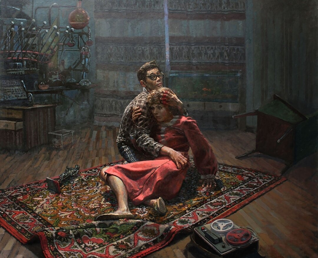 "НОВЫЕ ПРИКЛЮЧЕНИЯ ШУРИКА"
Холст, масло. 160х130. 2020