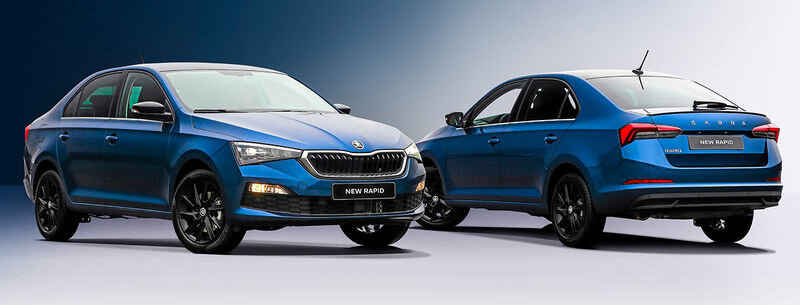 Пакет для плохих дорог входит в стандартное оснащение. Он подразумевает иные настройки подвески и слегка увеличенный клиренс. По нашим замерам, у старого Рапида было 145 мм под днищем. Столько же должно остаться у преемника. Вмешательство в настройки подвески и рулевого минимально, так что ездовой комфорт лифтбека не должен измениться. Ведь и колёса стоят те же самые — 15‑ и 16‑дюймовые. Можно ожидать разве что снижения уровня шума: обычно при рестайлинге немного добавляют шумоизоляцию, чтобы клиенты четче ощутили улучшения. Всё это мы выясним на первом же полноценном тесте. Фонари на российской машине пошире, но без очного сравнения этого и не заметишь: стилистика один в один. Rapid благодаря двухсекционной оптике теперь воспринимается более плечистым. Этого ему не хватало! В «дореформенном» лифтбеке была заметна непропорциональность из-за высокого кузова. Разнесенная надпись SKODA вместо логотипа — свежий дизайнерский штришок. С прошлого года такая же есть у Kodiaq.