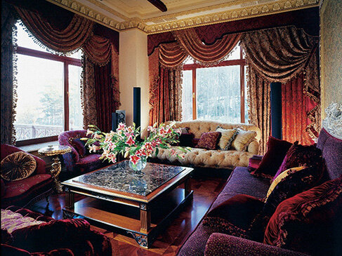Шторы для интерьеров в стиле барокко