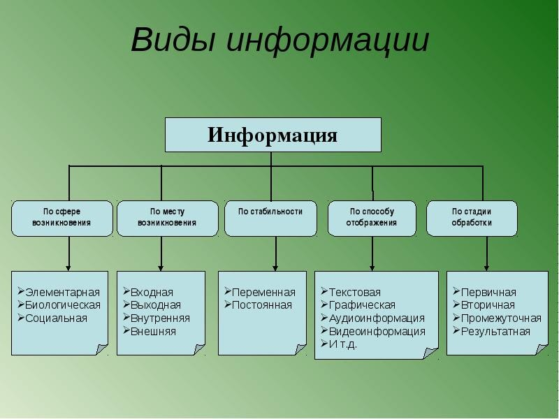 Какие типы и виды. Виды информации. Виды и типы информации. Виды информации в информатике. Виды и свойства информации.
