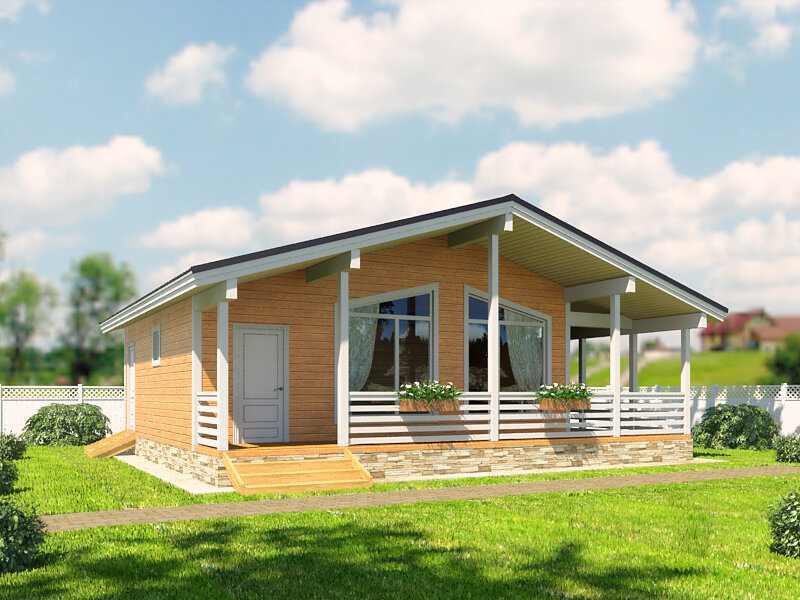 3д проект дома 8х8,5м