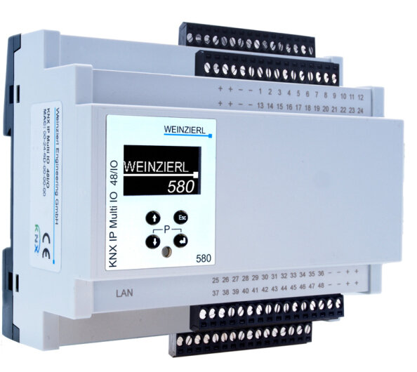 Универсальный модуль ввода-вывода Weinzierl KNX IP Multi IO 580 для IP-устройств KNX.