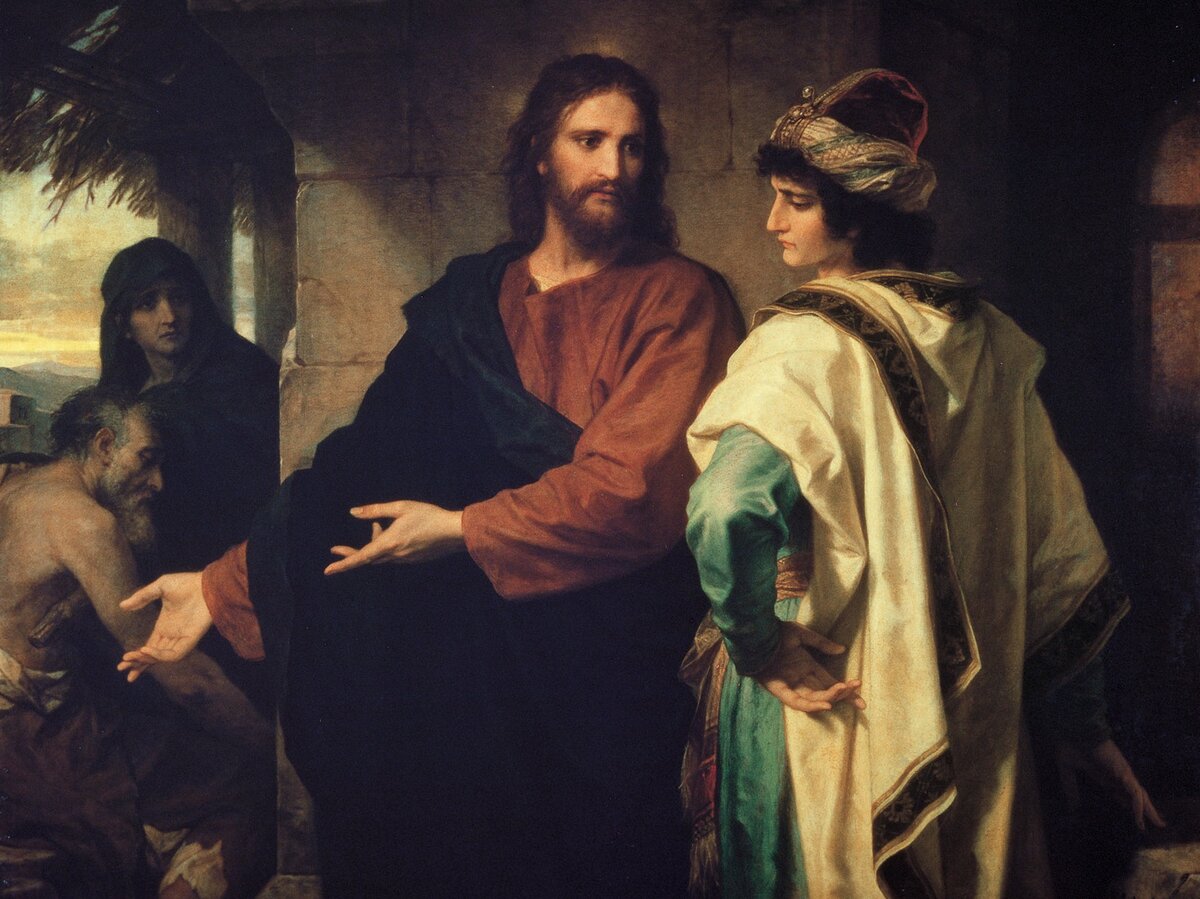 Г. Гоффман. Христос и богатый юноша. Изображение взято в открытых источниках.