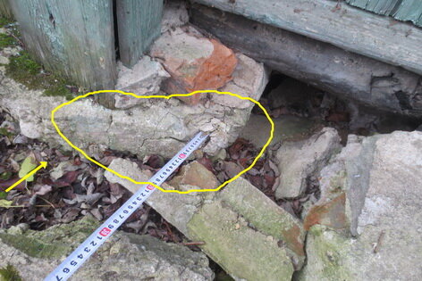 Разрушение монолитности фундаментного столба.