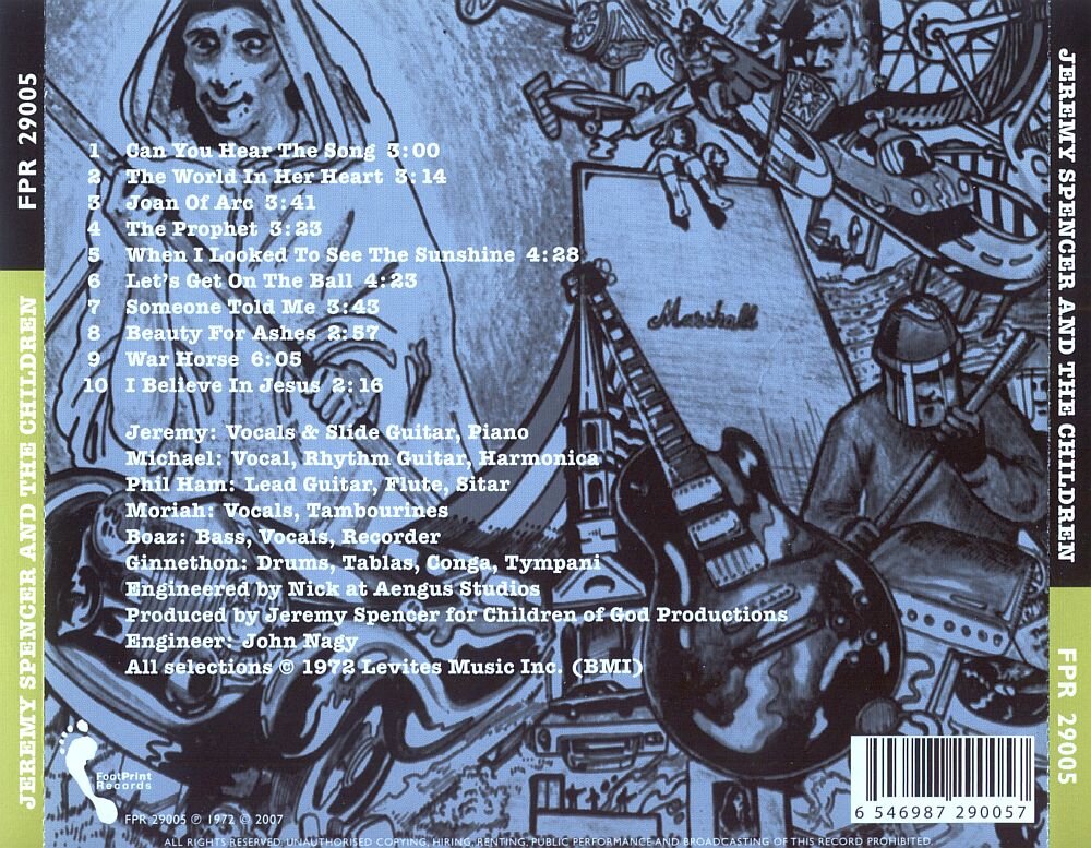 Jeremy Spencer And The Children. Jeremy Spencer And The Children 1972. Back. Обложка альбома.