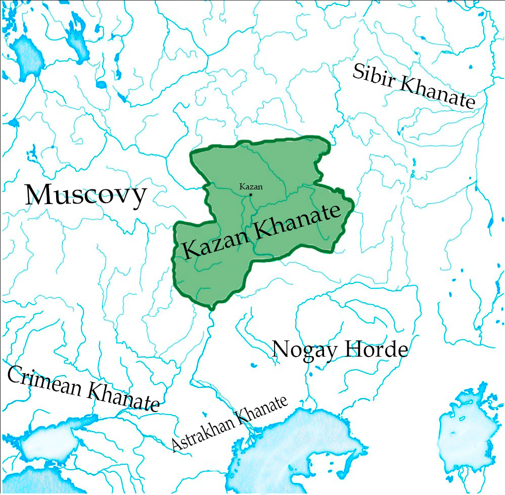 Казанское ханство на карте.