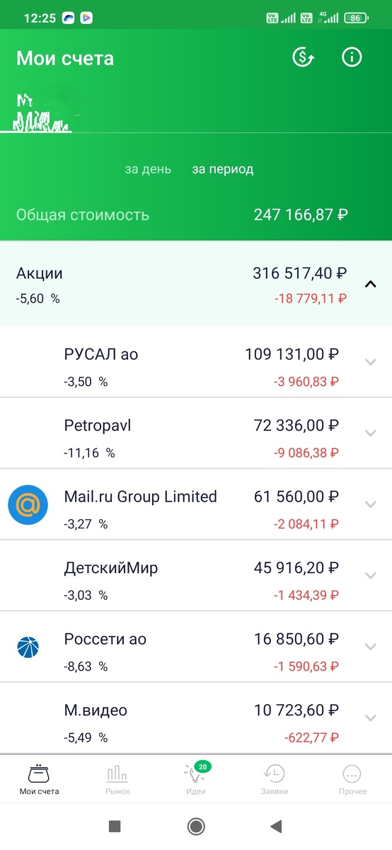 Мой портфель акций. 