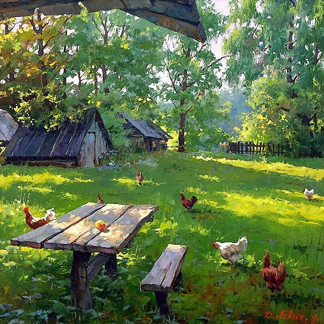 Дмитрий Лёвин картины деревня