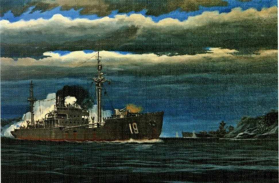 Ледокольный пароход "Дежнёв" у порта Диксон (27 августа 1942 года)