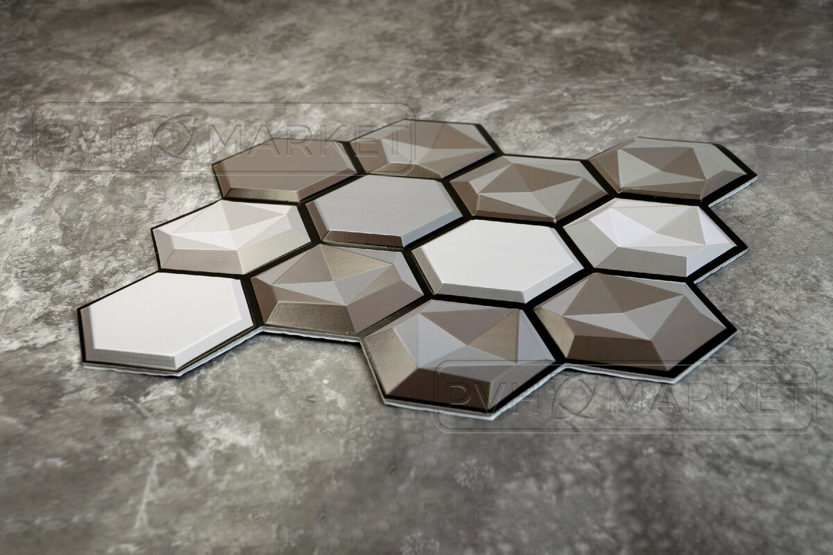 Самоклеящиеся панели 3Д "Соты кристалл" 30х30 см