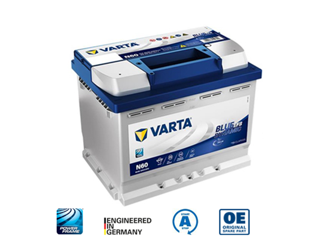 Изготовлено специально для эксплуатации с системами Start-stop начального уровня 
В 2 раза более продолжительный срок службы по сравнению с обычными аккумуляторами VARTA
Предназначен для автомобилей с повышенным электропотреблением
Существуют 5 моделей, которые отличаются емкостью, током холодной прокрутки и размером
Подлежит вторичной переработке, энергосберегающий процесс производства
Важно помнить: некоторые автомобили с системами Start-stop начального уровня оснащаются усовершенствованными аккумуляторами с жидким электролитом (EFB). Аккумуляторы EFB в обязательном порядке необходимо заменять на аналогичные оригинальные аккумуляторы, например, аккумуляторы Blue Dynamic EFB. В целях повышения производительности усовершенствованные аккумуляторы с жидким электролитом также могут заменяться на аккумуляторы с абсорбирующим стекловолокном (AGM).