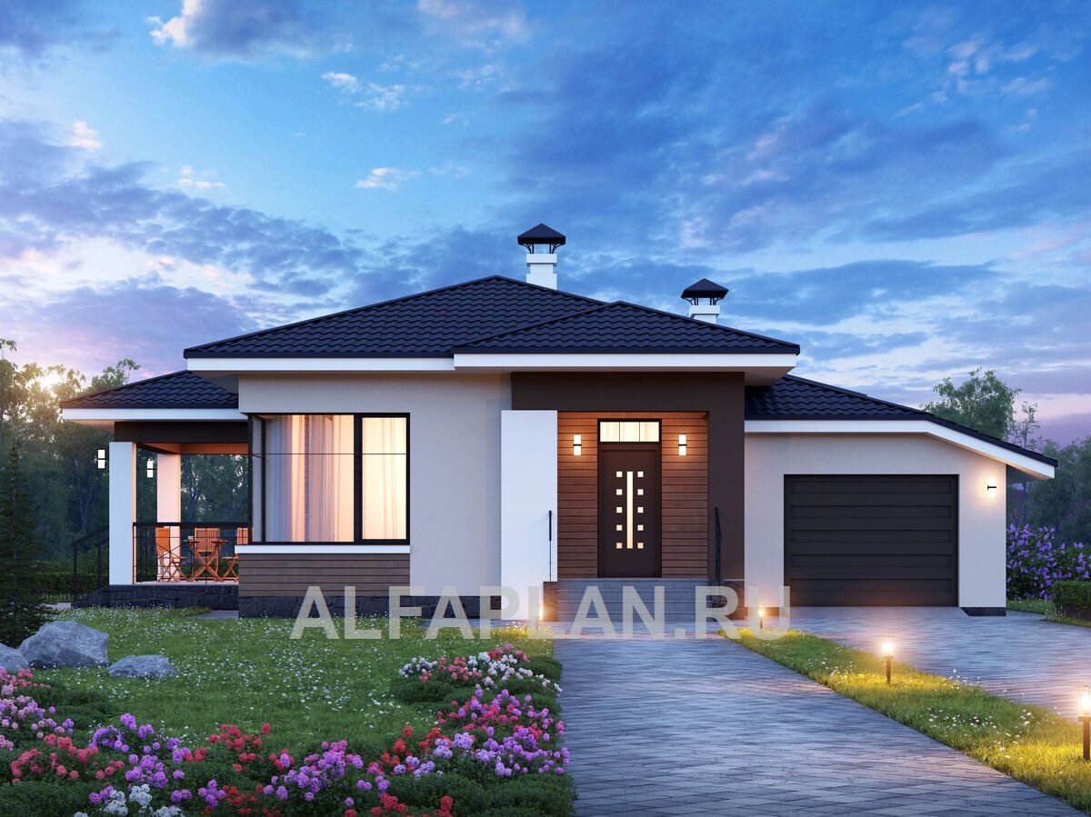 Проект одноэтажного дома 321А «Пассия», ©Владимир Тарасов