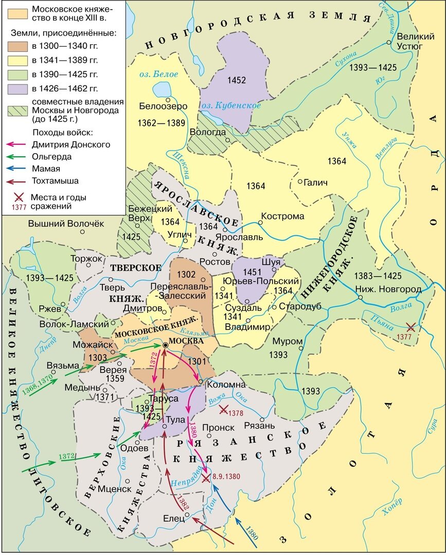 Расширения московского княжества карта