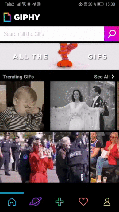 Как сделать гифку в приложении Giphy 