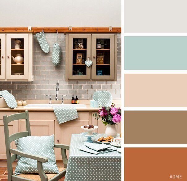 пастельные цвета в интерьере кухни