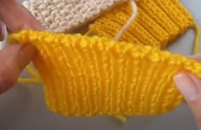 Закрытие петель иглой в резинке