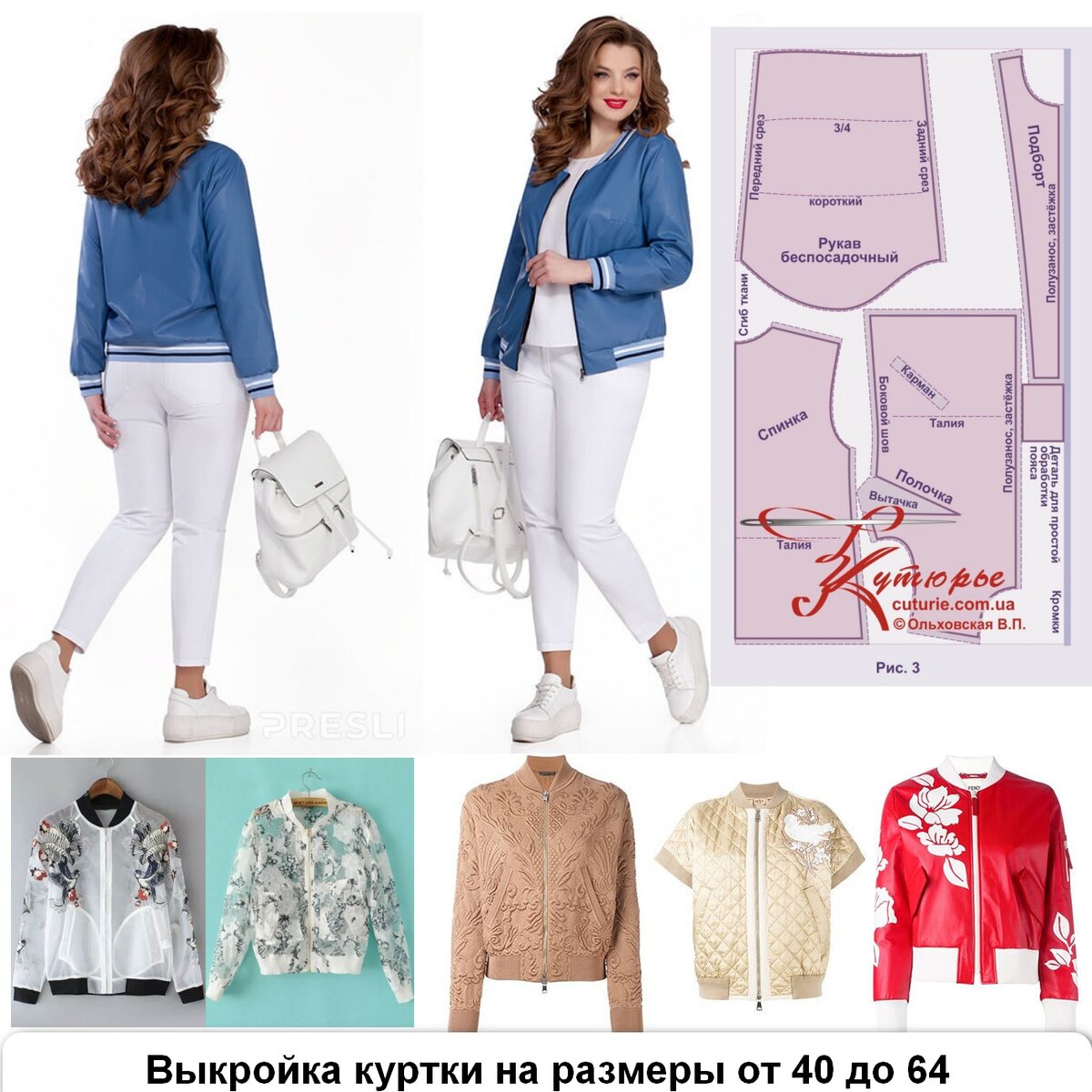 Выкройки куртки бомбер и как сшить такую женскую куртку своими руками ...