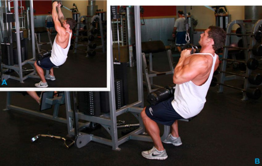 Тяги вниз на высоком блоке хватом снизу