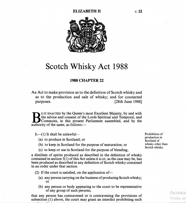 The Scotch Whisky Act 1988