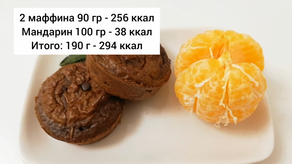 Моя порция маффинов на второй завтрак с мандарином. Фото автора.