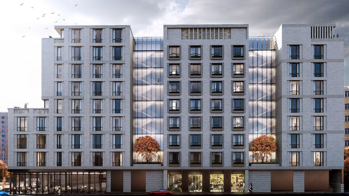 Фасад клубного дома «Пироговская 14»