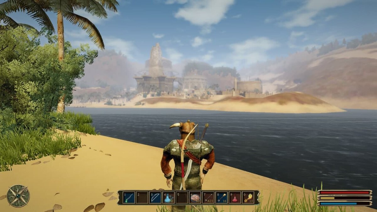 Готика 3, я наиграл несколько десятков часов и решил использовать Win-версию