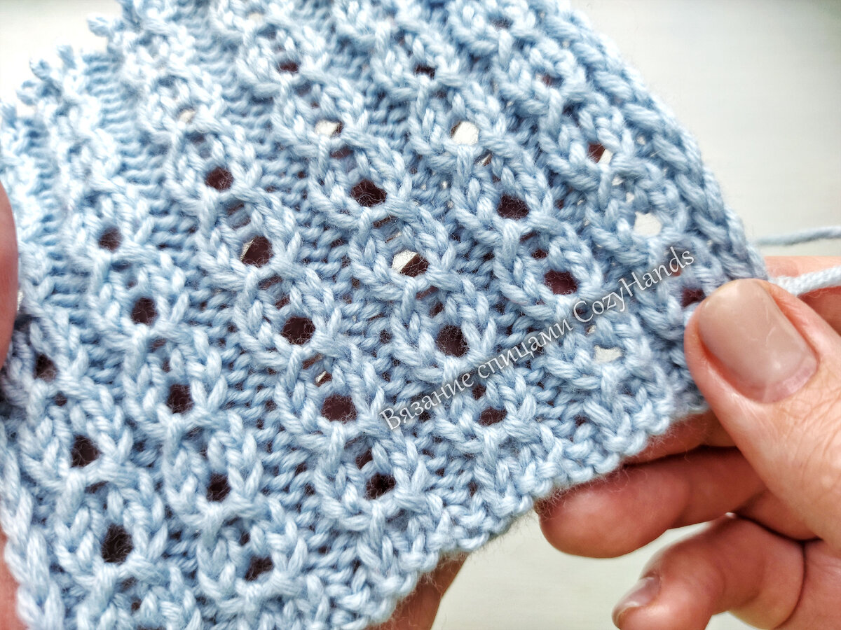 Ажурная резинка спицами