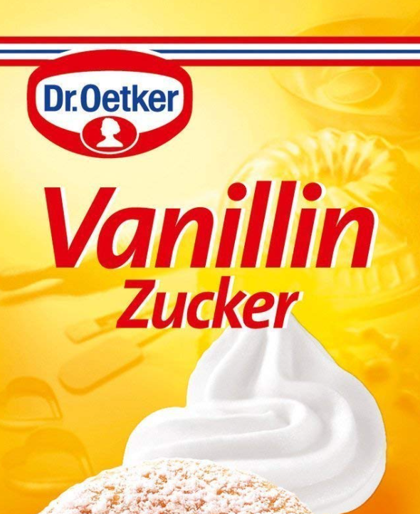 Упаковка ванильного сахара на немецком. Скриншот. Почему по-русски получился "Цукер" в начале объясняется скорее всего тем, что многие, впервые увидев эту фамилию, вспомнили, что "сахар" по-немецки "Zucker". 