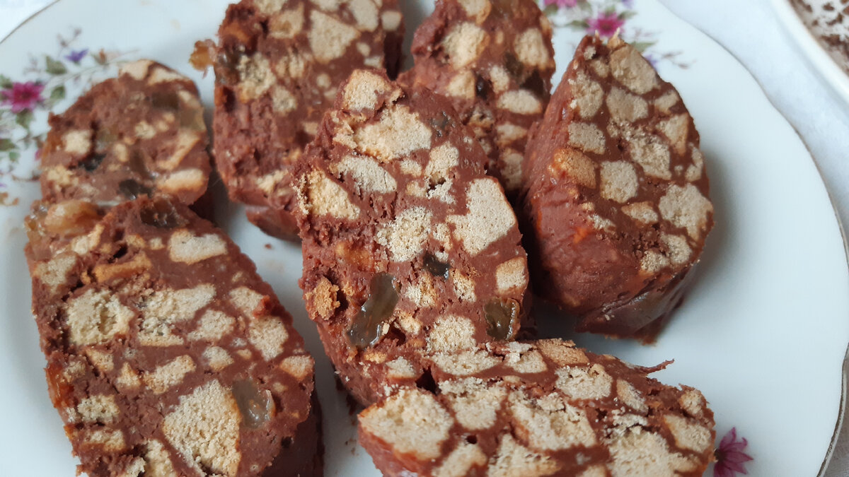 Сладкая колбаска из печенья и какао, пошаговый рецепт с фото на ккал