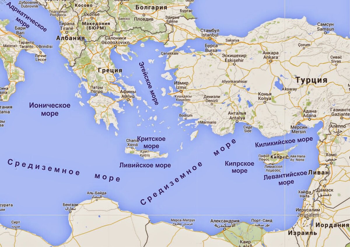 Карта морей греции - 88 фото