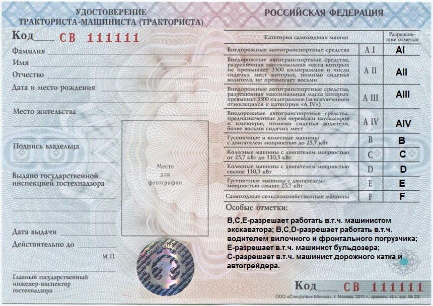 Образец удостоверения