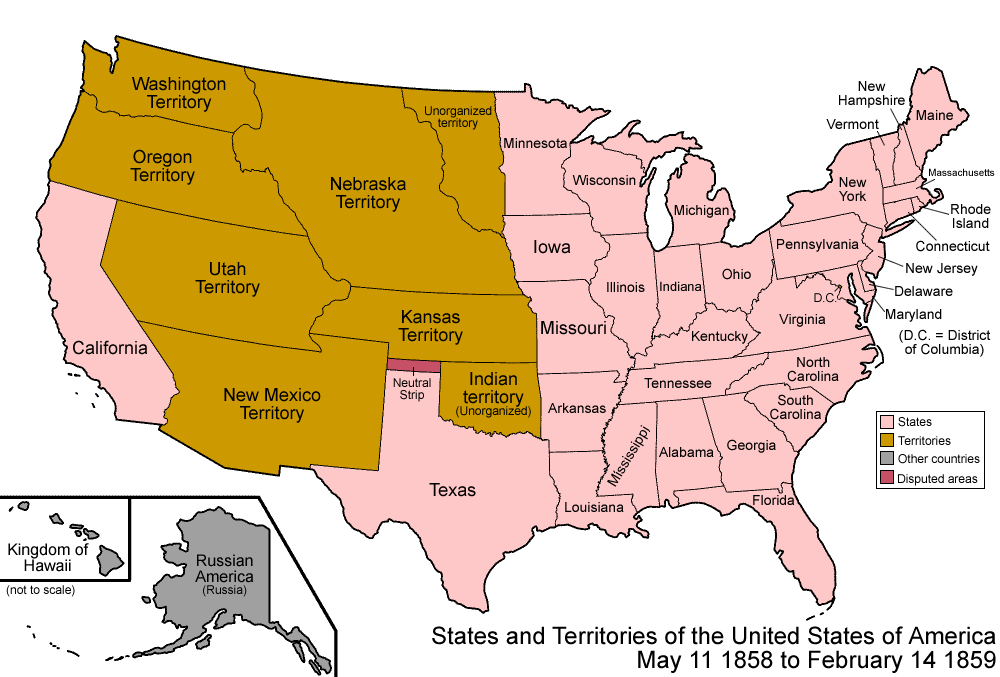 США в 1859 году