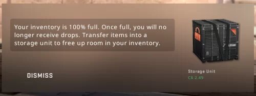 Добавлено особое сообщение в главное меню игры для тех, чей инвентарь заполнен.

 
Перевод: Ваш инвентарь заполнен на 100%. Когда он полный вы не можете получать дроп. Перенесите предметы в хранилище для освобождения места в вашем инвентаре.