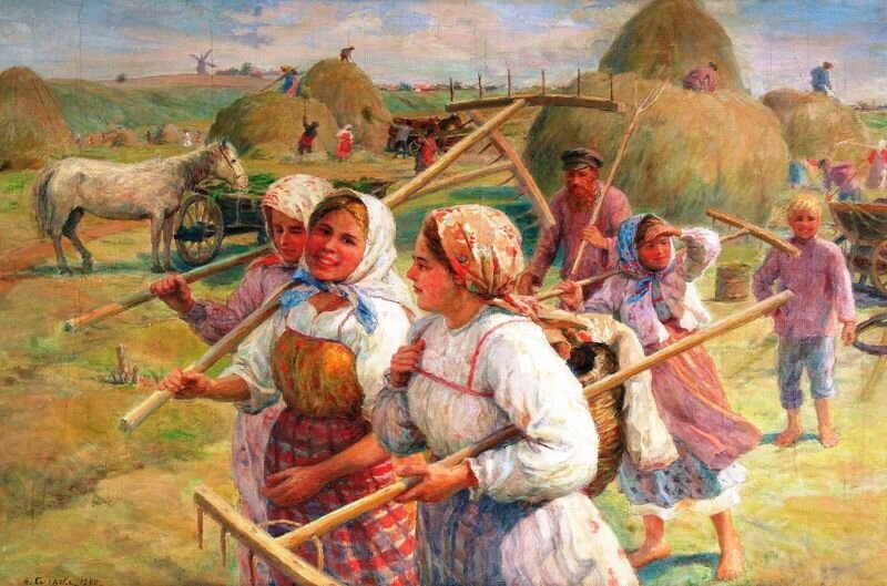 «На сенокосе», худ. Федот Сычков