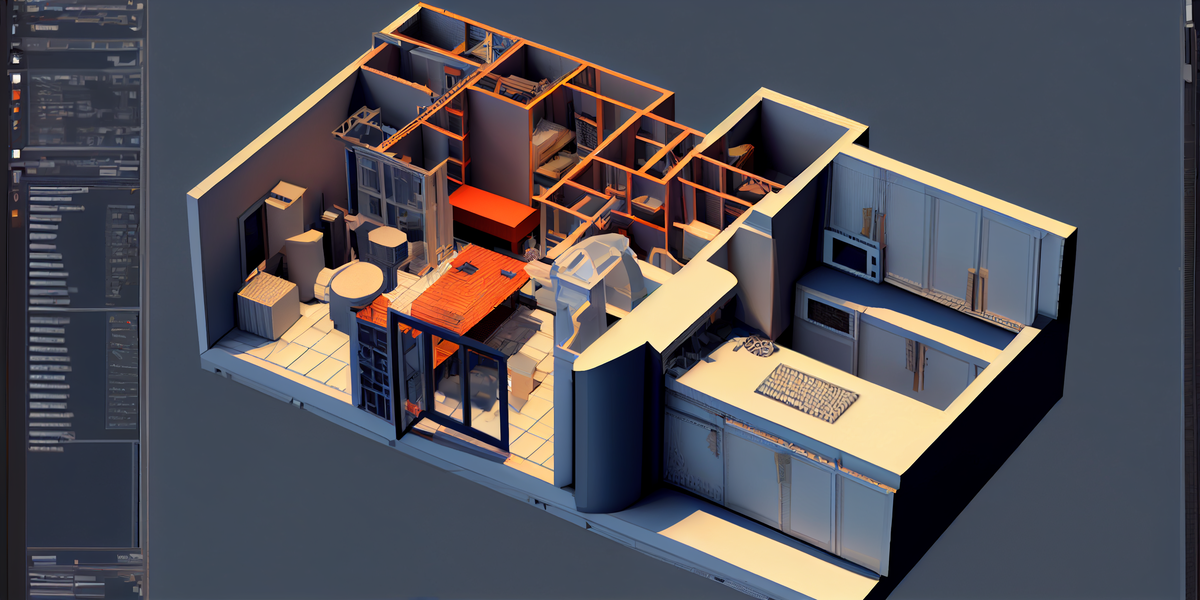 Midjourney так представил себе архитектурную сцену в Blender