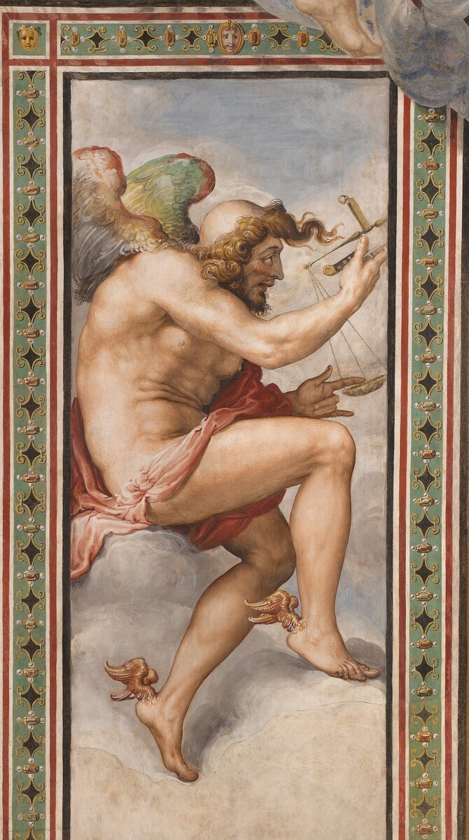 Фрагмент фрески Франческо Сальвиати. Кайрос, фреска в Палаццо Веккьо, Флоренция