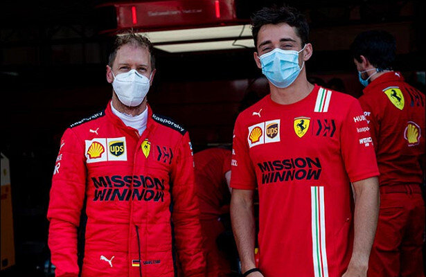 Себастьян Феттель и Шарль Леклер безупречно соблюдают масочный режим