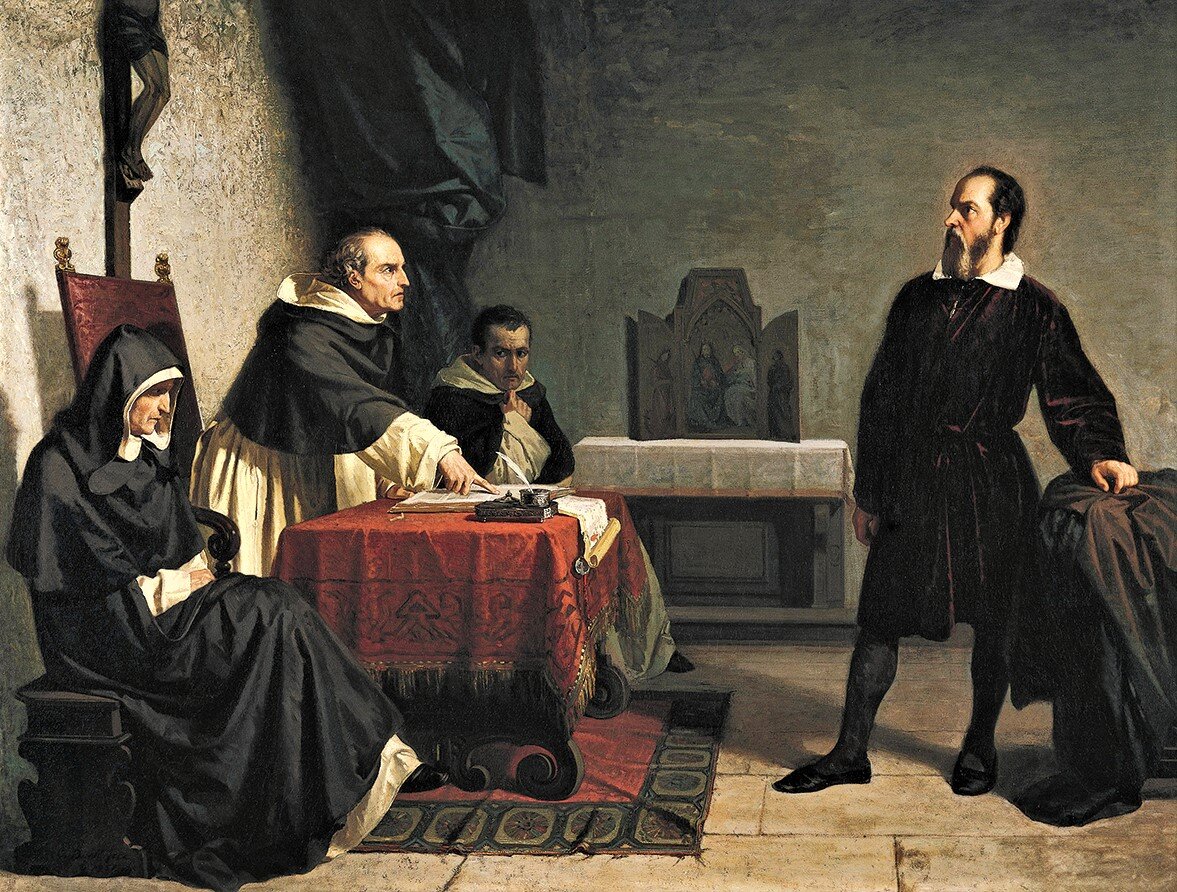 Кристиано Банти "Галилей перед инквизицией", 1857 г.