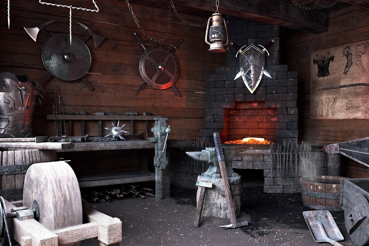 Очень похоже на настоящую кузницу прошлого.